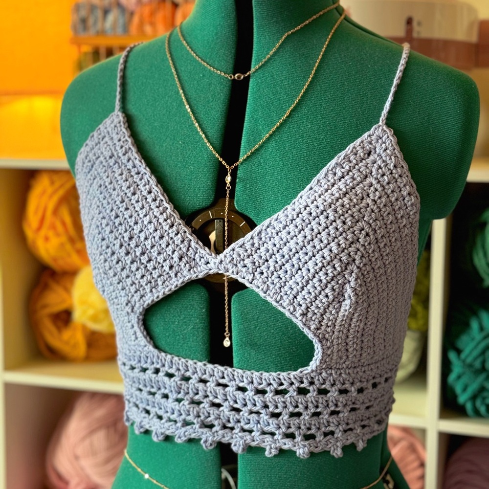 Handmade Crochet Lavender Crop Top